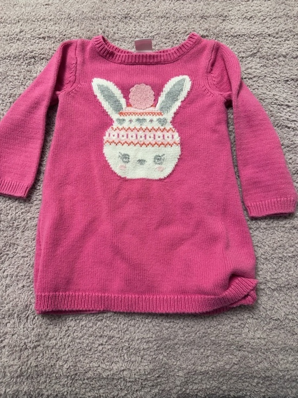 Gymboree Pink Bunny Sweater Dress 12–18M Toddler Spring Easter Dress